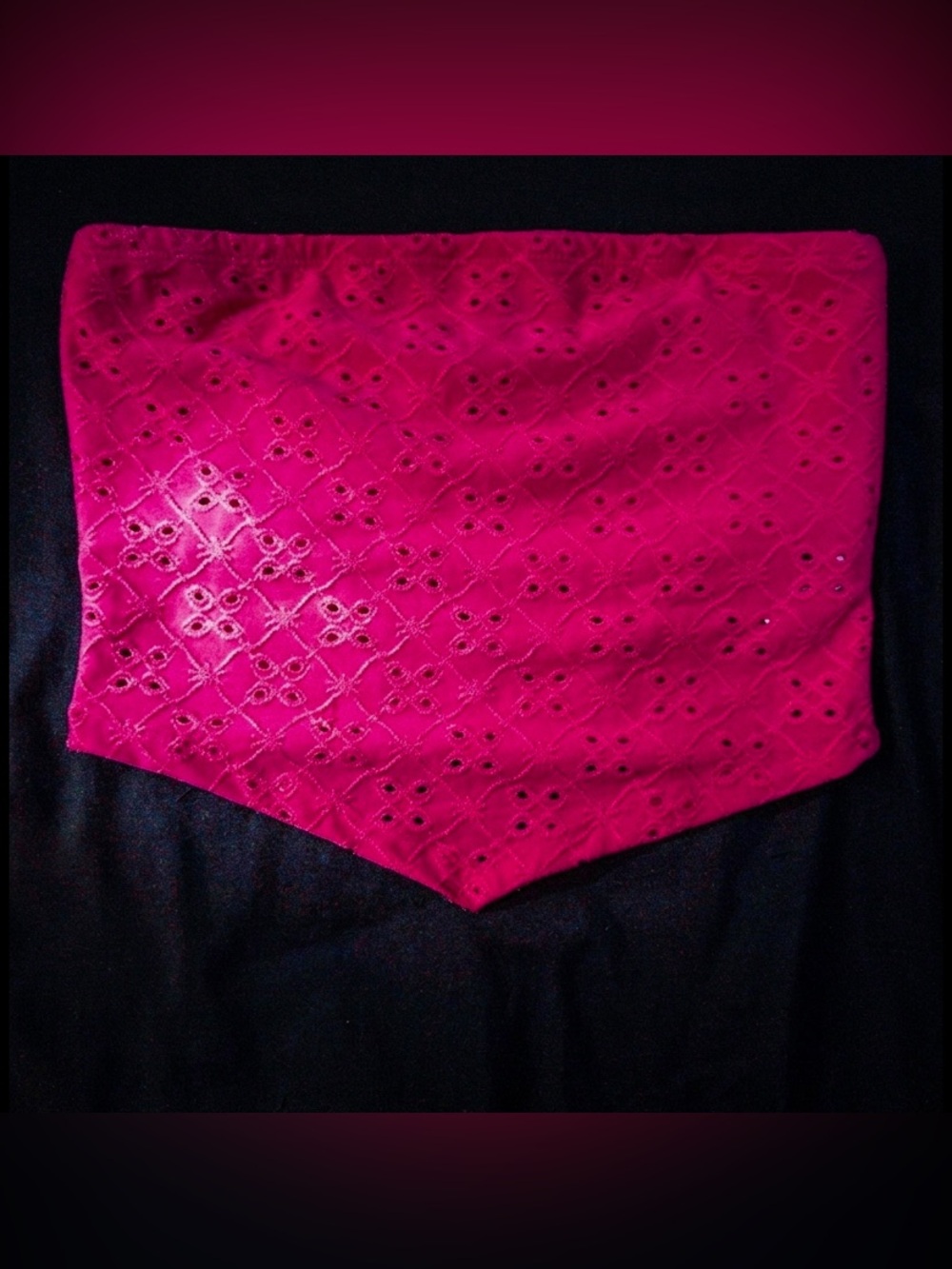 Forever 21 Hot Pink Eyelet Pointed Hem Mini Skirt